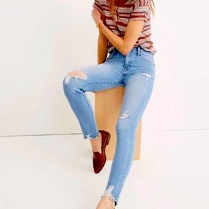 Madewell 9 inch High-Rise Skinny Jean, distressed Sz 27